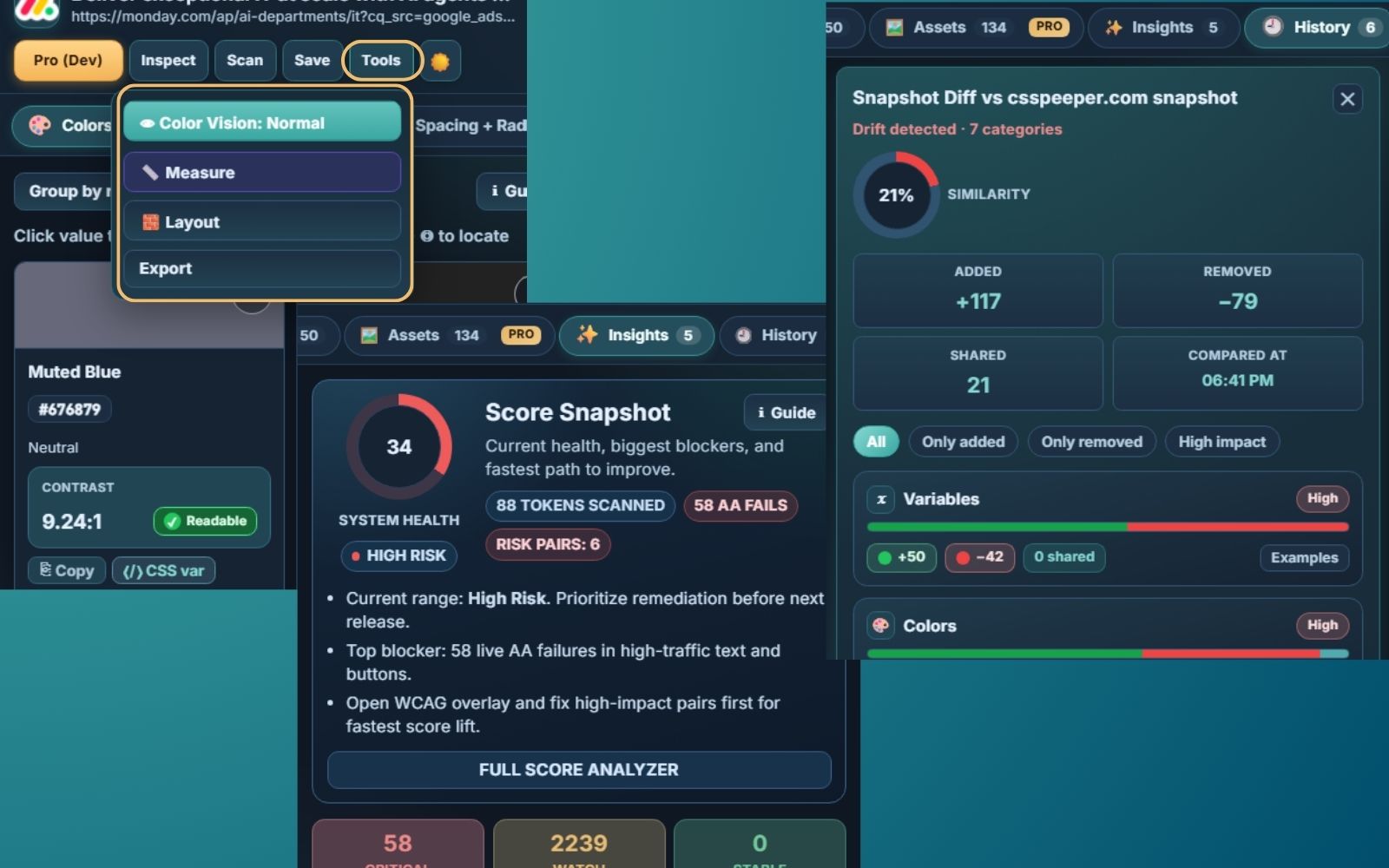 Palext feature two screenshot showing review and accessibility workflow